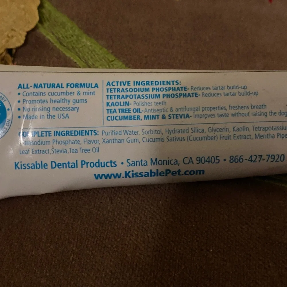 All Natural Dog Toothpaste In Cucumber Mint Not Used Not Returnable